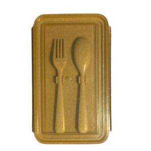 Norwex All In One Lunch Container Eco-Friendly Tan Cutlery Set with Case New